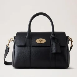 Mulberry Bayswater Satchel Black Small Classic Grain