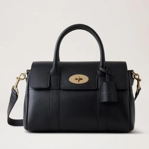 Mulberry Bayswater Satchel Black Small Classic Grain