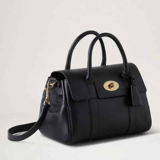Mulberry Bayswater Satchel Black Small Classic Grain