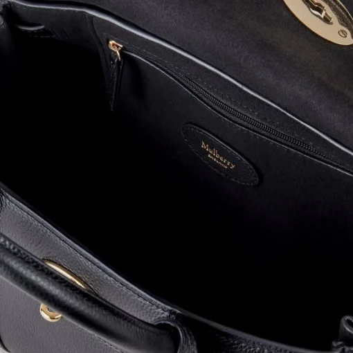 Mulberry Bayswater Satchel Black Small Classic Grain