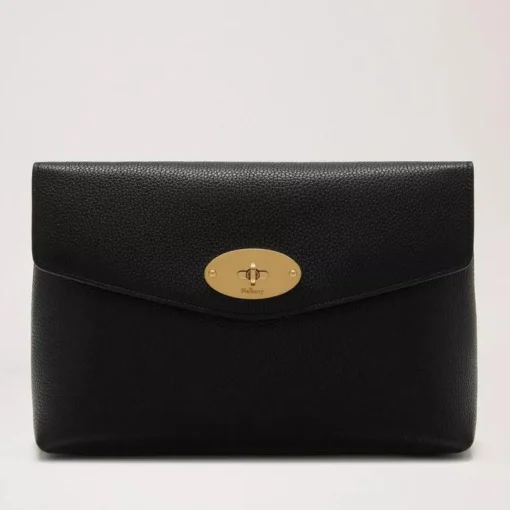 Mulberry Darley Cosmetic Pouch Black Classic Grain