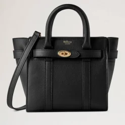 Mulberry Micro Zipped Bayswater Small Classic Grain Black