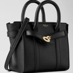 Mulberry Micro Zipped Bayswater Small Classic Grain Black