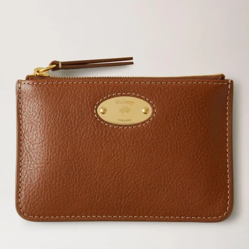 Mulberry Pung - Plaque Small Zip Pouch Oak NVT Legacy