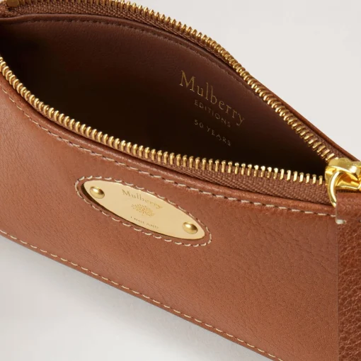 Mulberry Pung - Plaque Small Zip Pouch Oak NVT Legacy