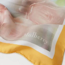 Mulberry Rose And Blur Border Square Scarf