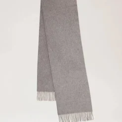Mulberry Small Solid Merino Wool Scarf Grey