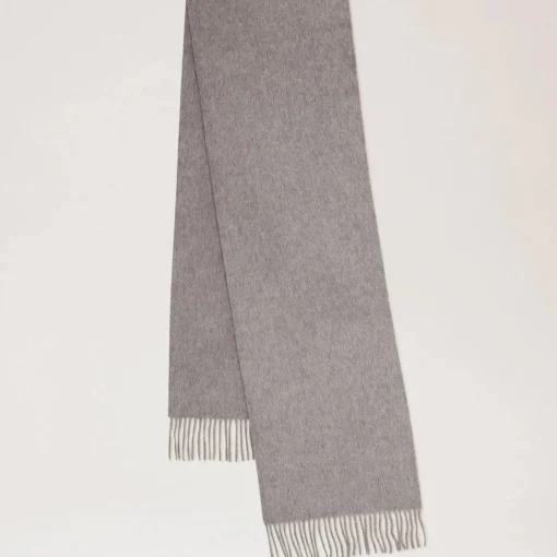 Mulberry Small Solid Merino Wool Scarf Grey
