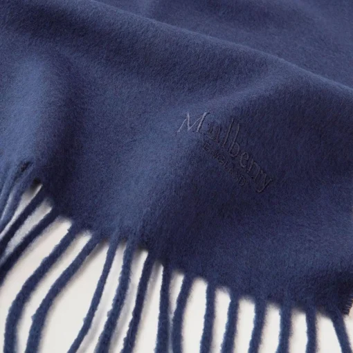 Mulberry Small Solid Merino Wool Scarf Night Sky