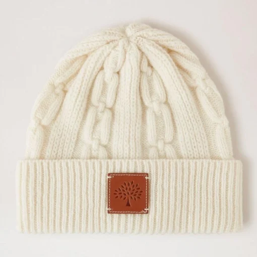 Mulberry Softie Chain Cable Beanie Ecru