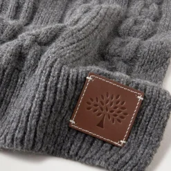 Mulberry Softie Chain Cable Knit Scarf Charcoal