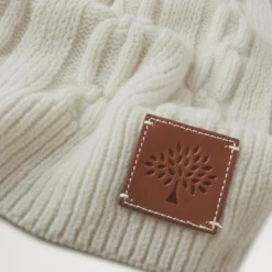 Mulberry Softie Chain Cable Knit Scarf Ecru