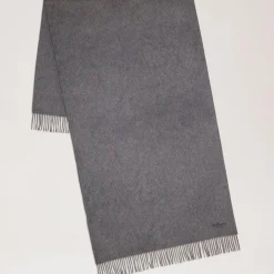 Mulberry Solid Merino Wool Scarf Grey Melange