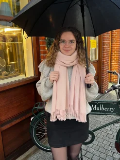 Mulberry Solid Merino Wool Scarf Rosewater