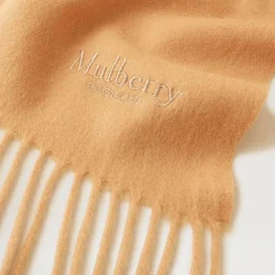 Mulberry Solid Merino Wool Scarf Camel