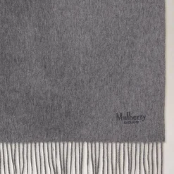 Mulberry Solid Merino Wool Scarf Grey Melange