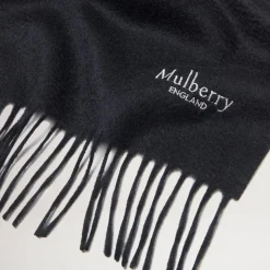 Mulberry Sort Cashmere Tørklæde 30x195