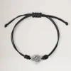 Mulberry Tree Cord Bracelet - Black Sterling & Silver