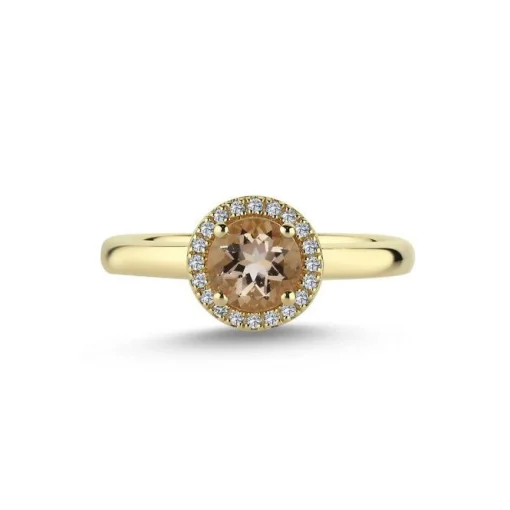 Nuran 14kt Grace Ring Med Morganit Og Brillanter