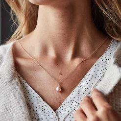 Ro Copenhagen 18kt Fryd Rosa Perle Vedhæng