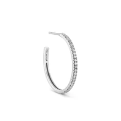 Ro Copenhagen 18kt Rock Classic Diamant Creol Hvidguld