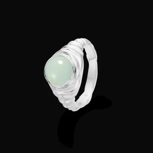Studio Z Endless Waves Sølv Ring med Grøn Zirkonia